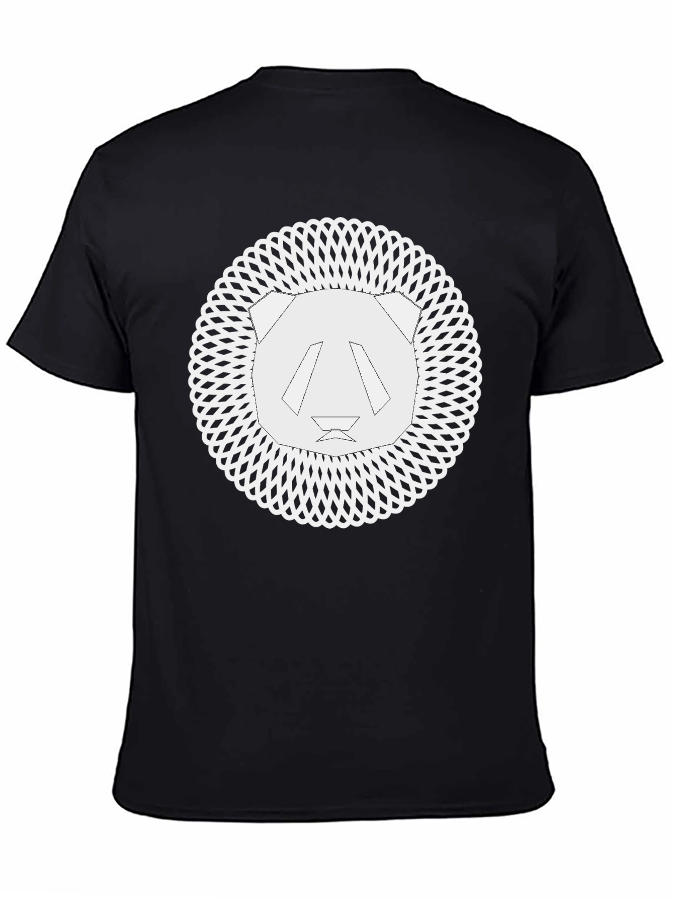 Geometric Panda Graphic Tee - Black