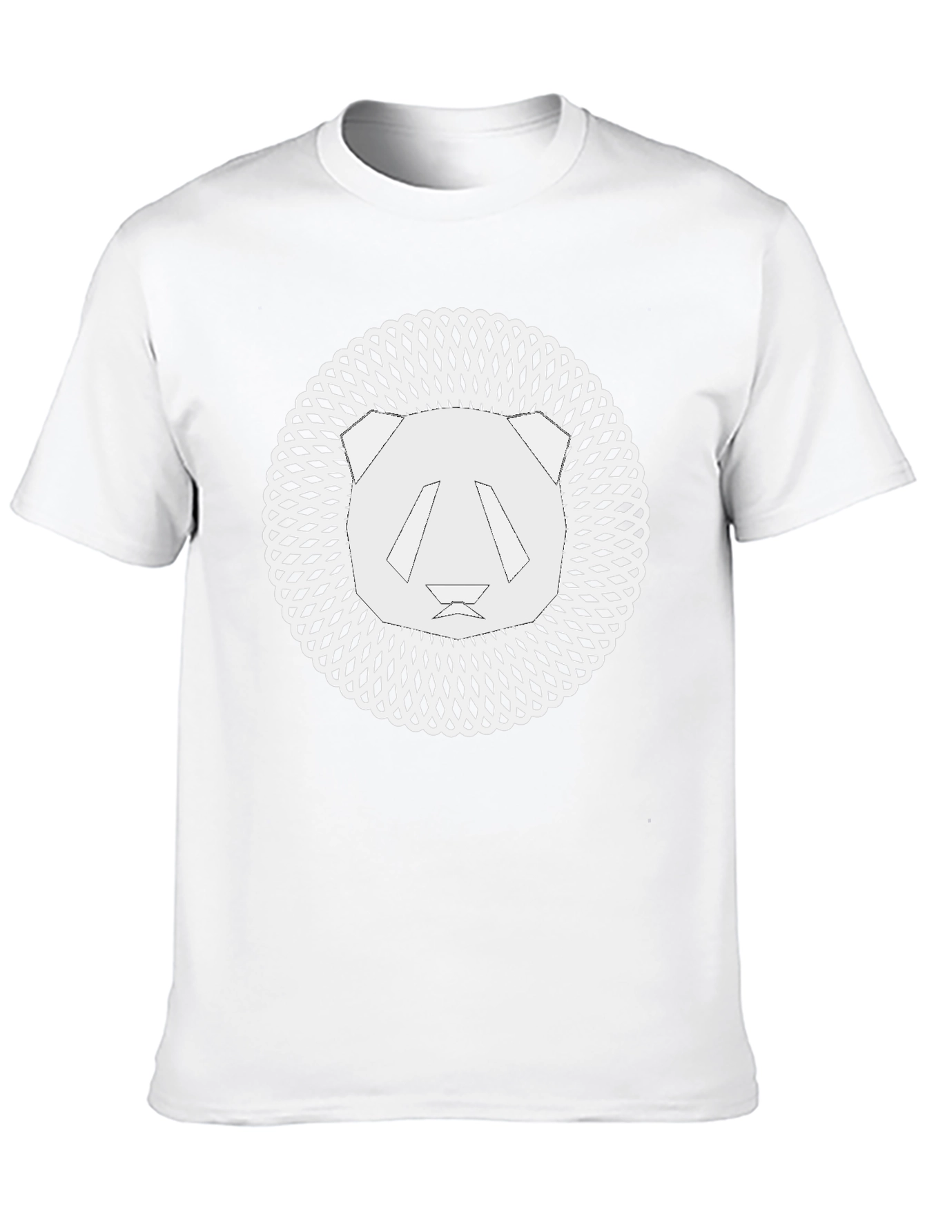 Geometric Panda Graphic Tee - Black