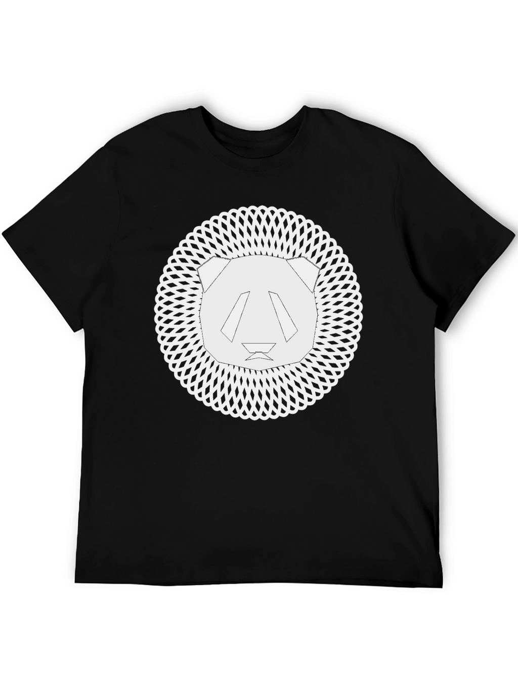 Geometric Panda Graphic Tee - Black