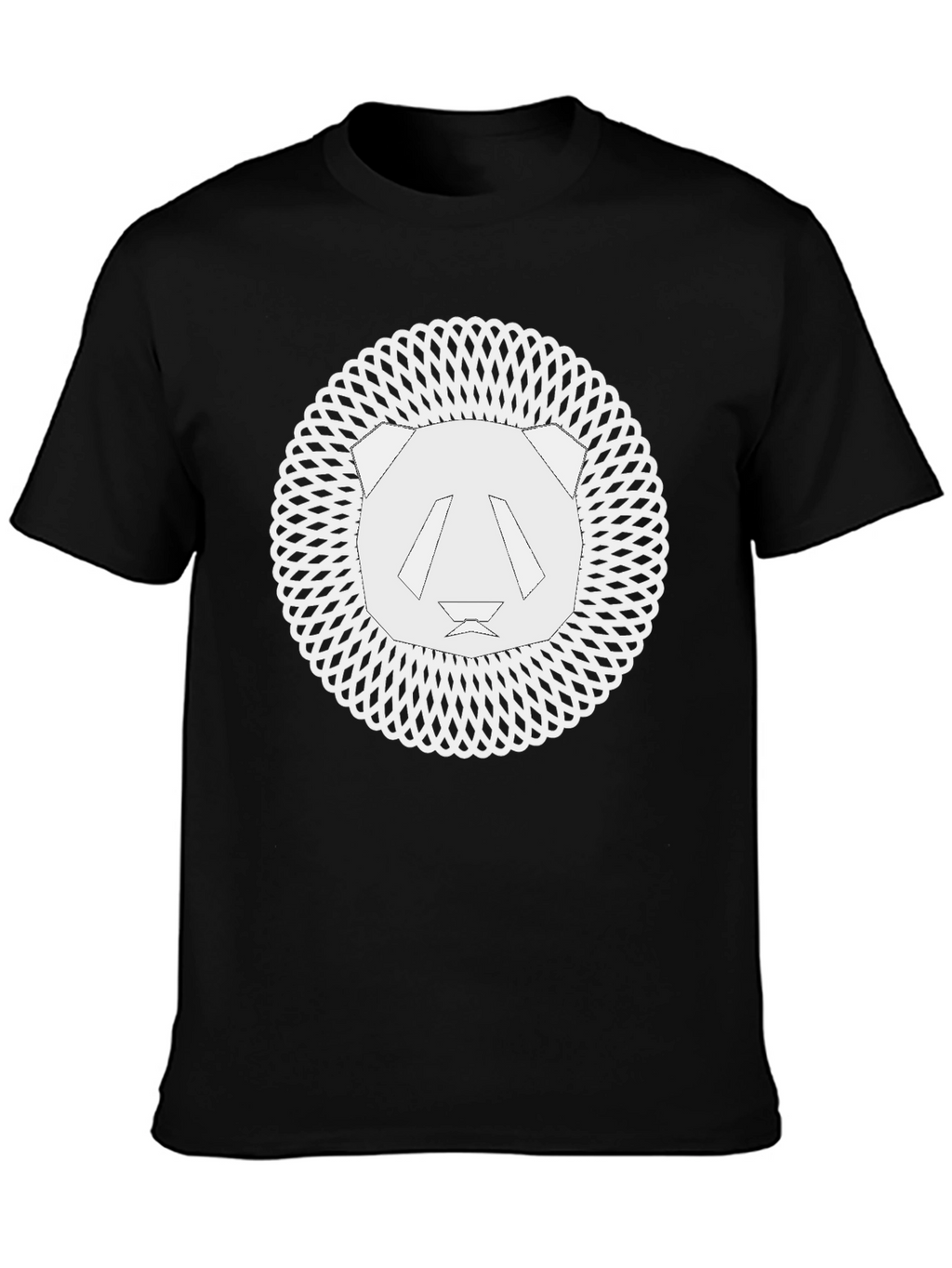 Geometric Panda Graphic Tee - Black