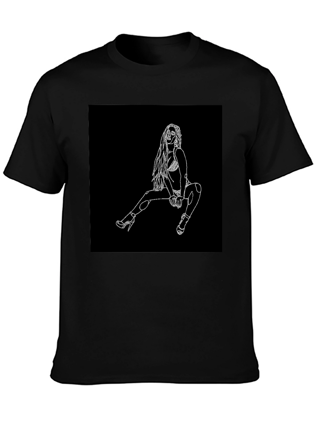 Black T-Shirt with Graphic Design