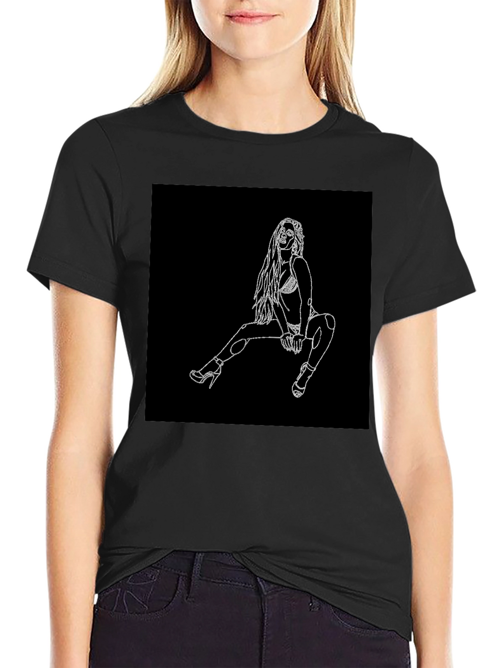 Black T-Shirt with Graphic Design