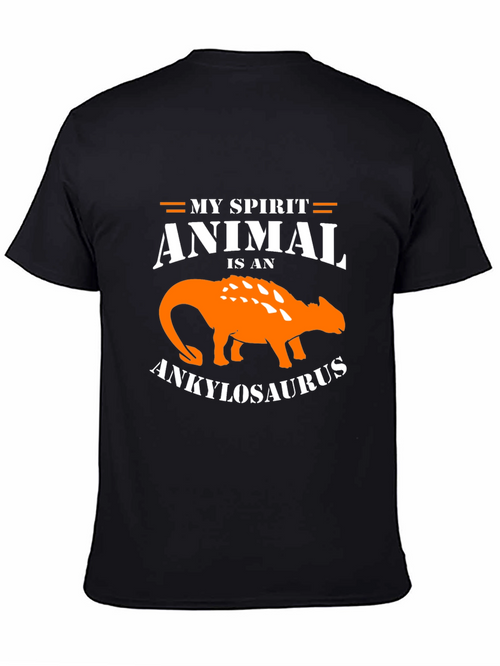 Ankylosaurus Spirit Animal Graphic Tee - Black