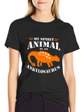 Ankylosaurus Spirit Animal Graphic Tee - Black