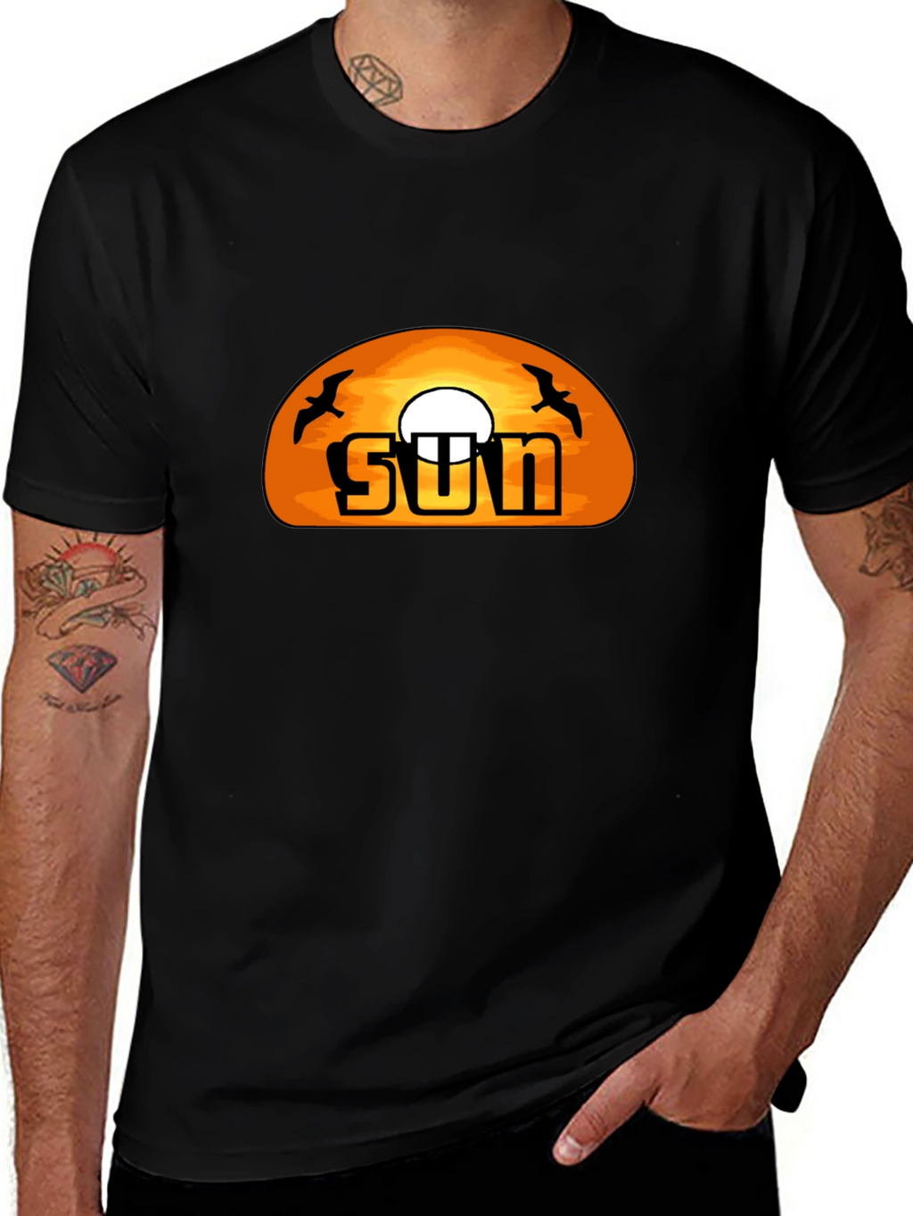 Sunset Graphic T-Shirt -  Cool Black Tee