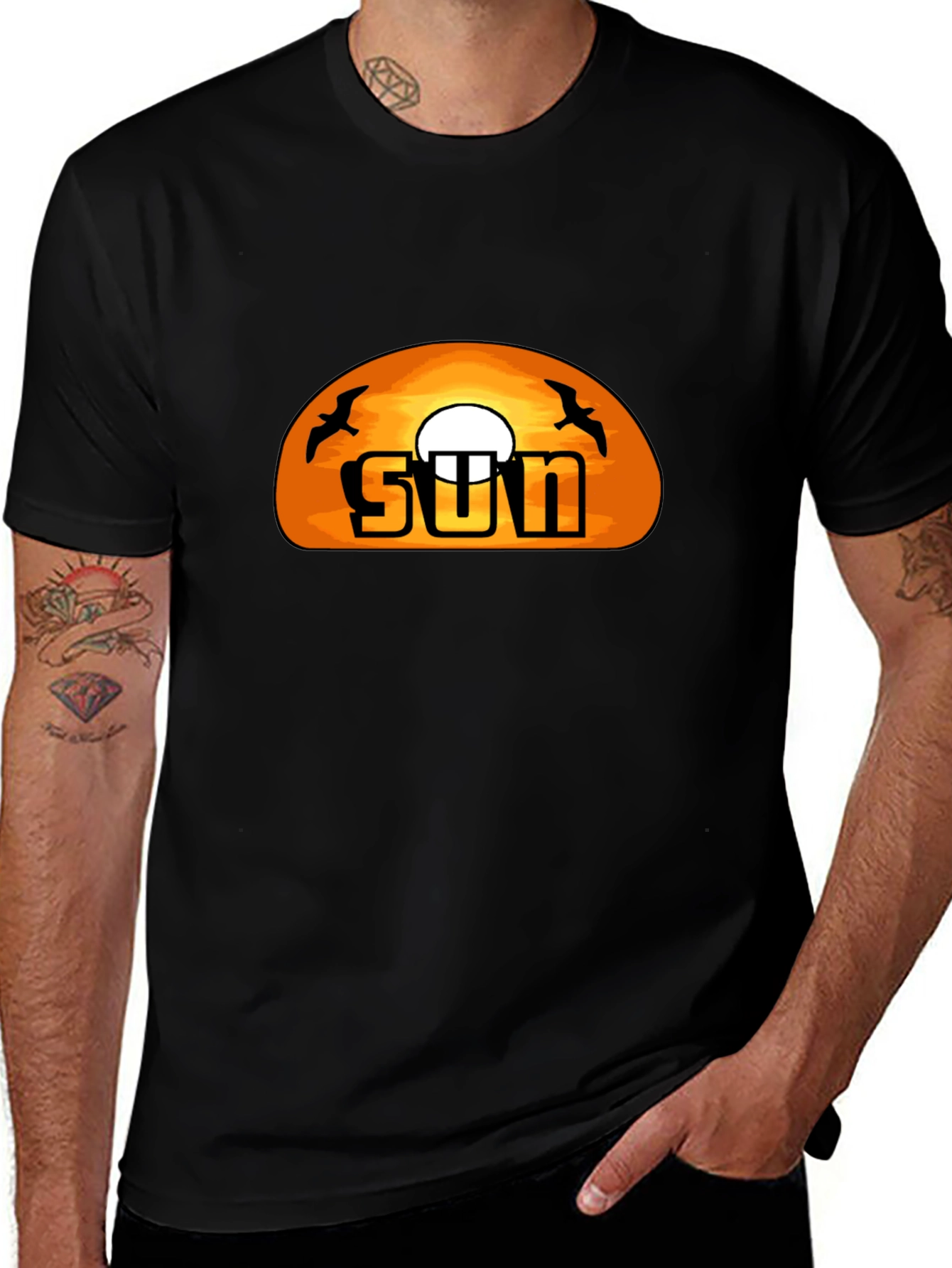 Sunset Graphic T-Shirt -  Cool Black Tee