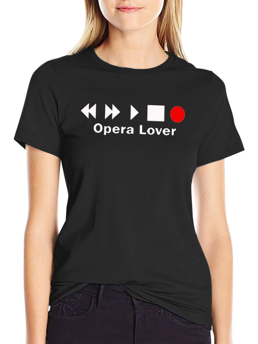 Opera Lover Graphic T-Shirt - Black Casual Tee