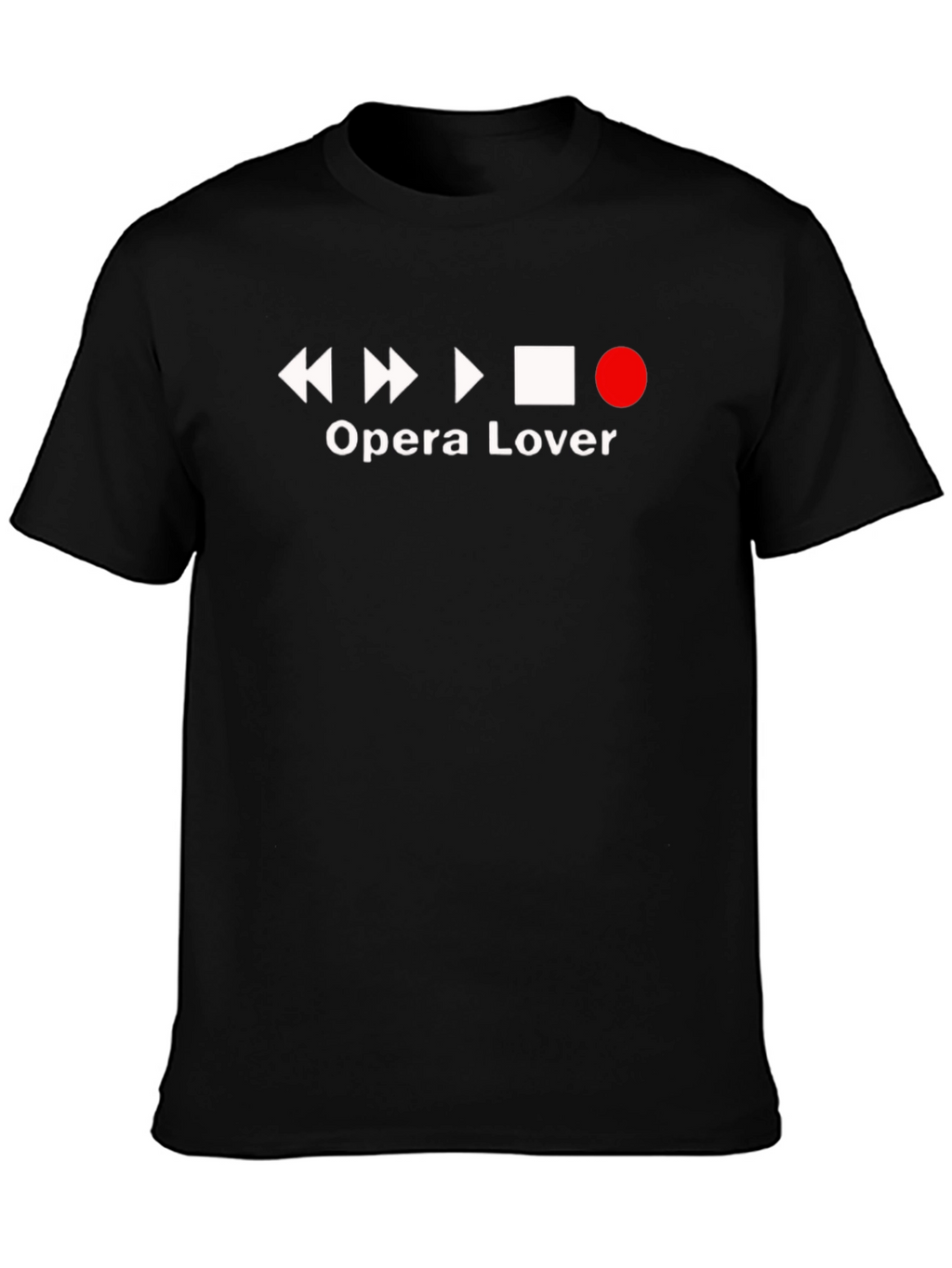 Opera Lover Graphic T-Shirt - Black Casual Tee