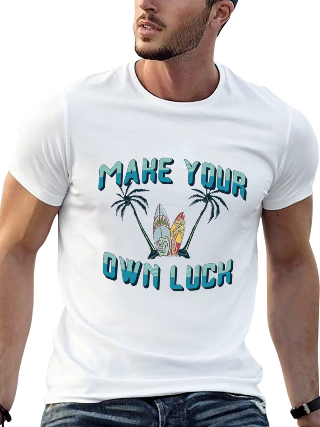 Make Your Own Luck Surfboard Graphic Tee