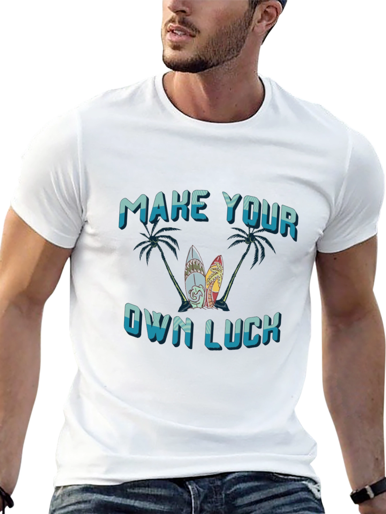 Make Your Own Luck Surfboard Graphic Tee