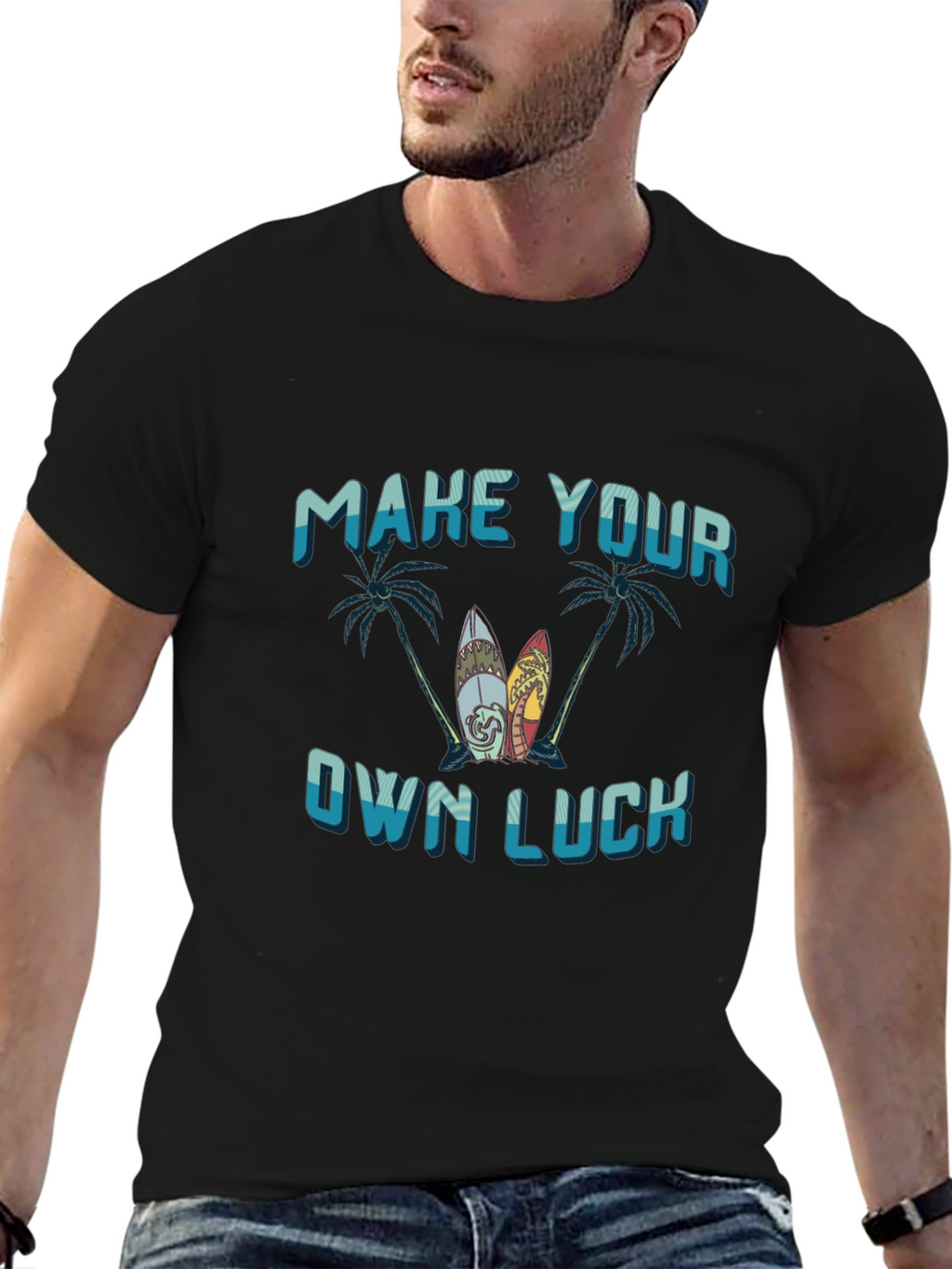 Make Your Own Luck Surfboard Graphic Tee
