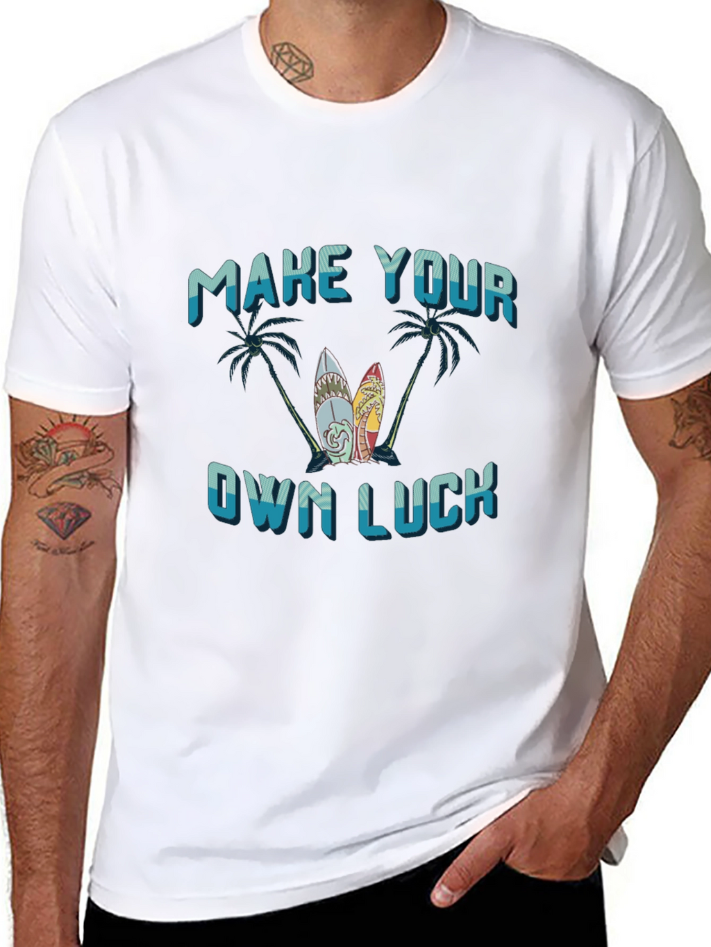 Make Your Own Luck Surfboard Graphic Tee