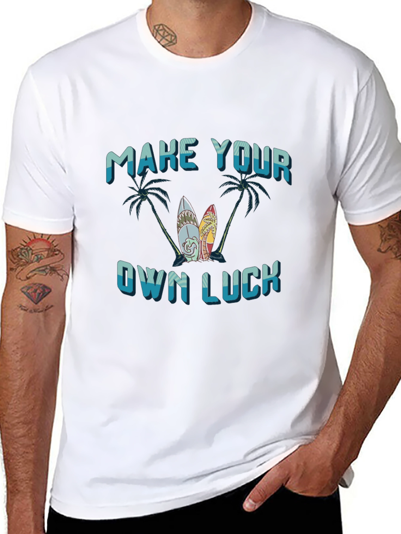 Make Your Own Luck Surfboard Graphic Tee