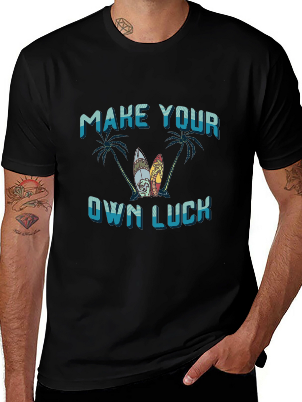 Make Your Own Luck Surfboard Graphic Tee