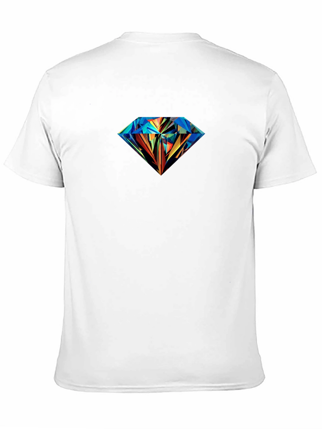 Mens Black T-Shirt with Diamond Graphic Print