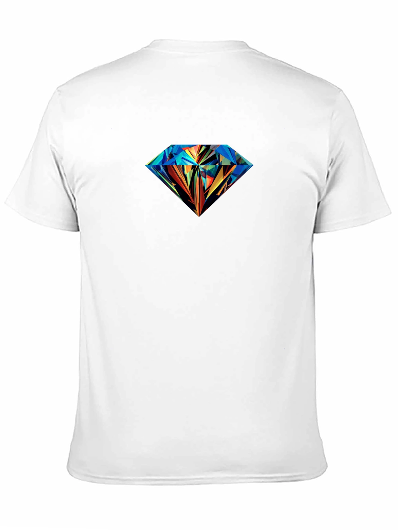 Mens Black T-Shirt with Diamond Graphic Print