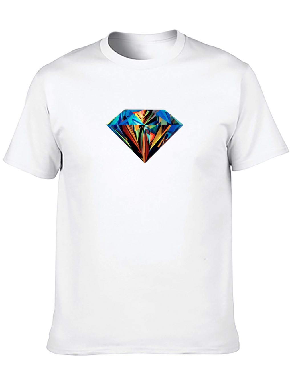 Mens Black T-Shirt with Diamond Graphic Print