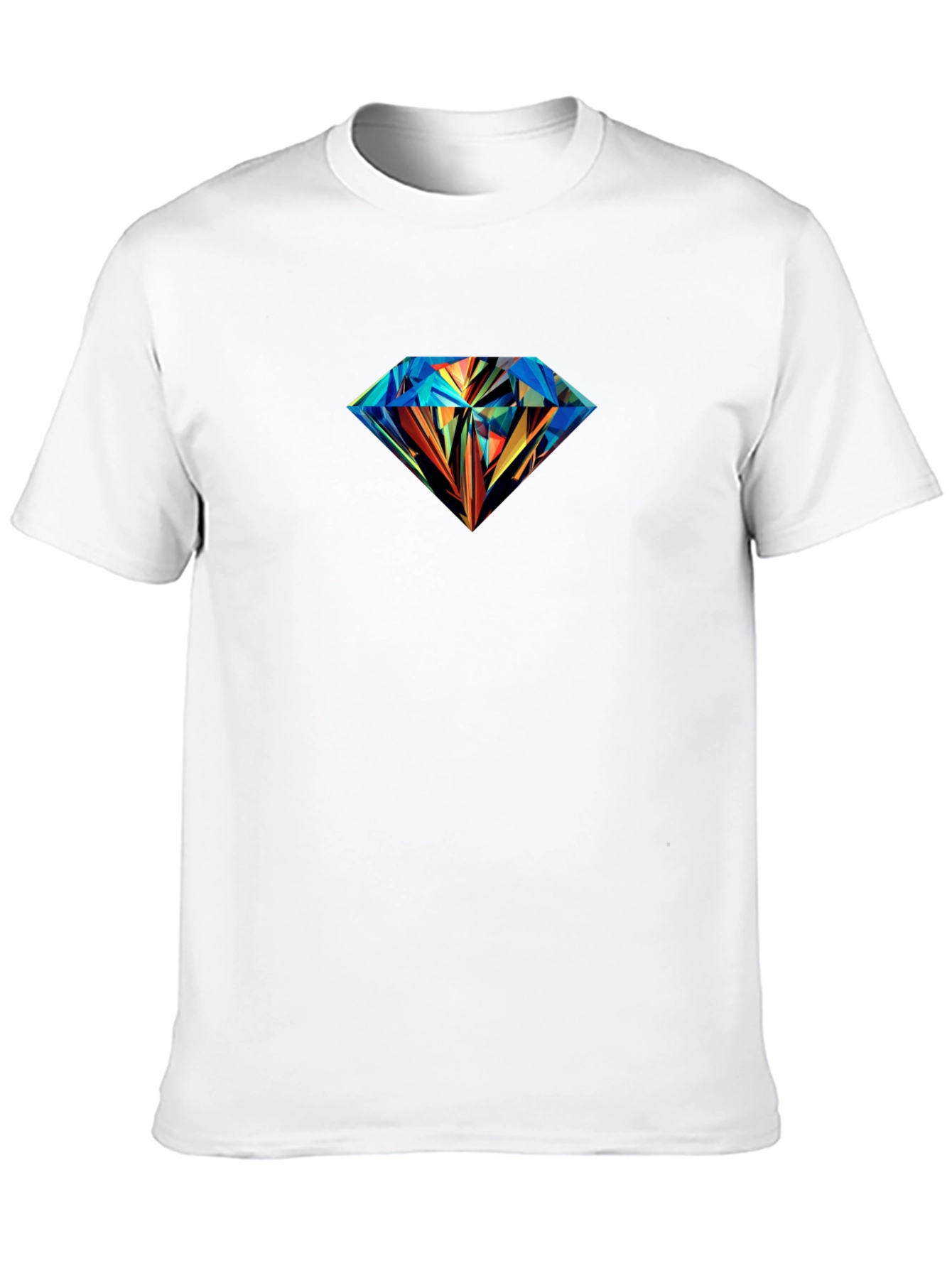 Mens Black T-Shirt with Diamond Graphic Print