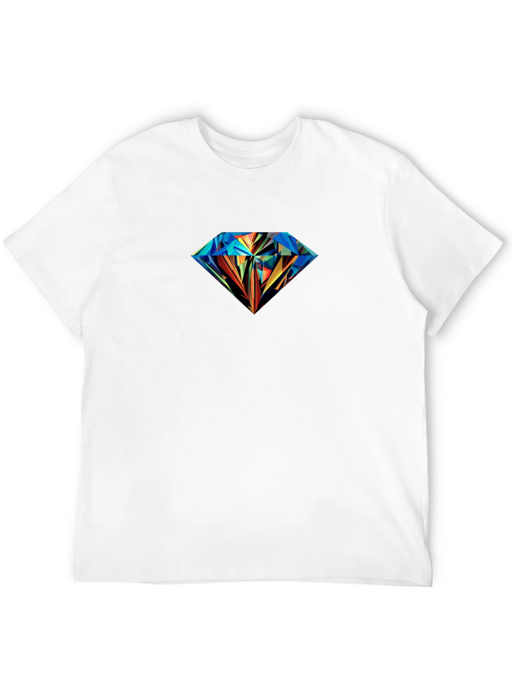 Mens Black T-Shirt with Diamond Graphic Print