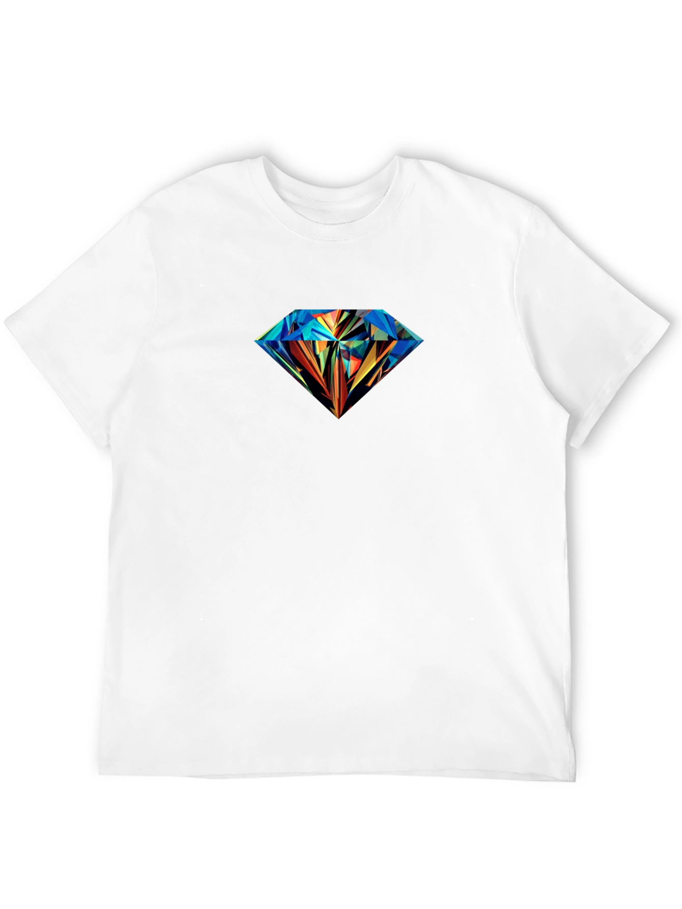 Mens Black T-Shirt with Diamond Graphic Print