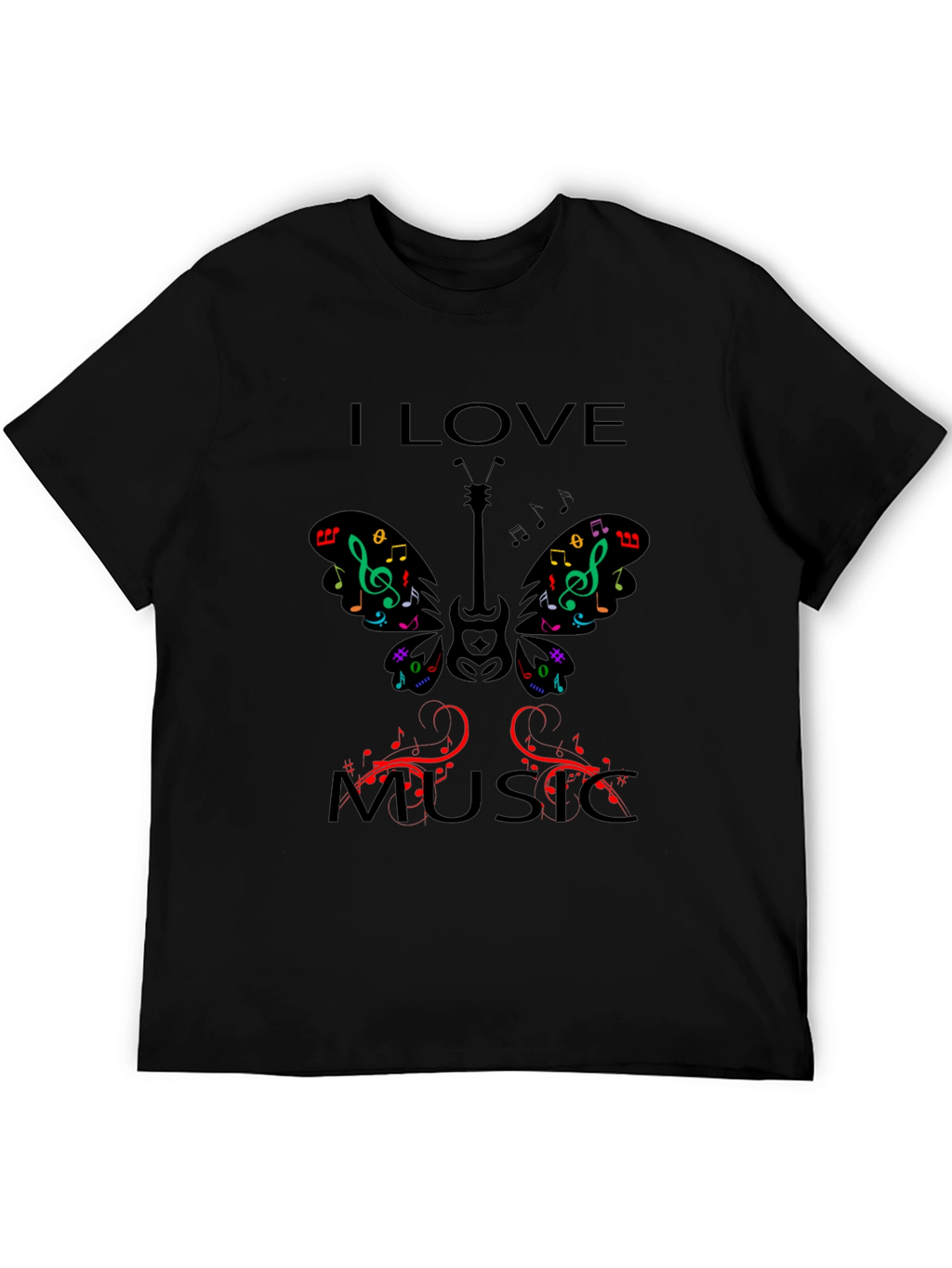 I Love Music Graphic Print T-Shirt