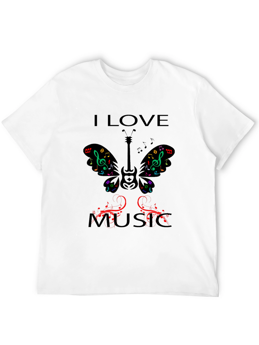 I Love Music Graphic Print T-Shirt