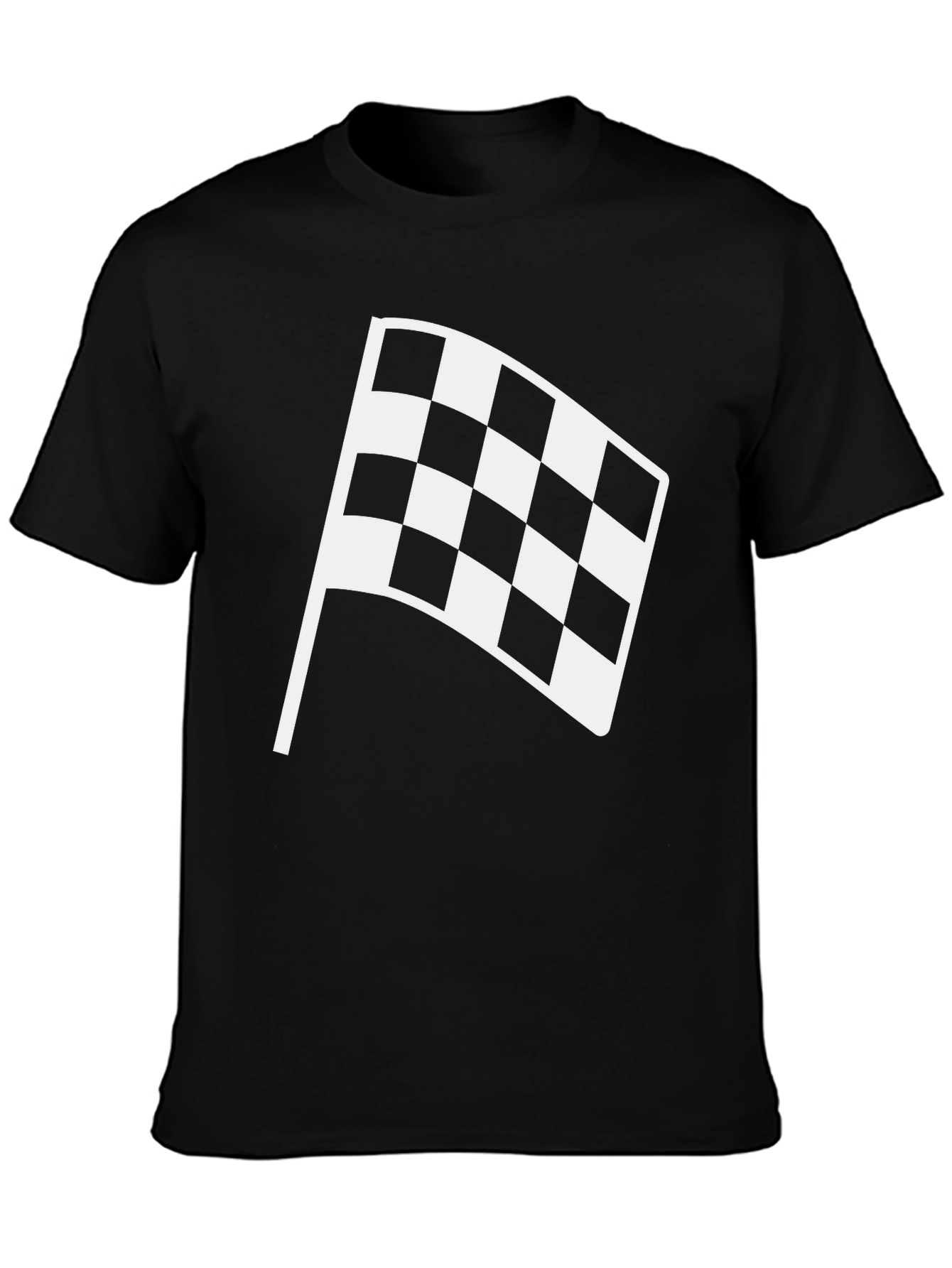 Checkered Flag Graphic Tee - Black