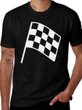 Checkered Flag Graphic Tee - Black