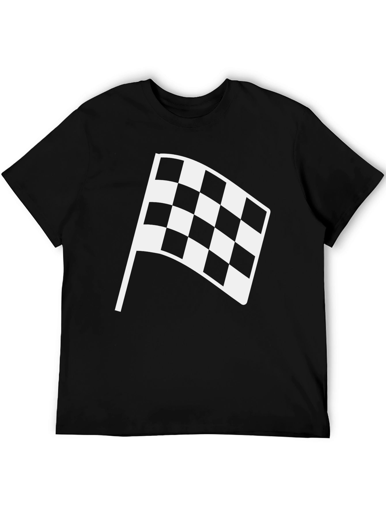 Checkered Flag Graphic Tee - Black