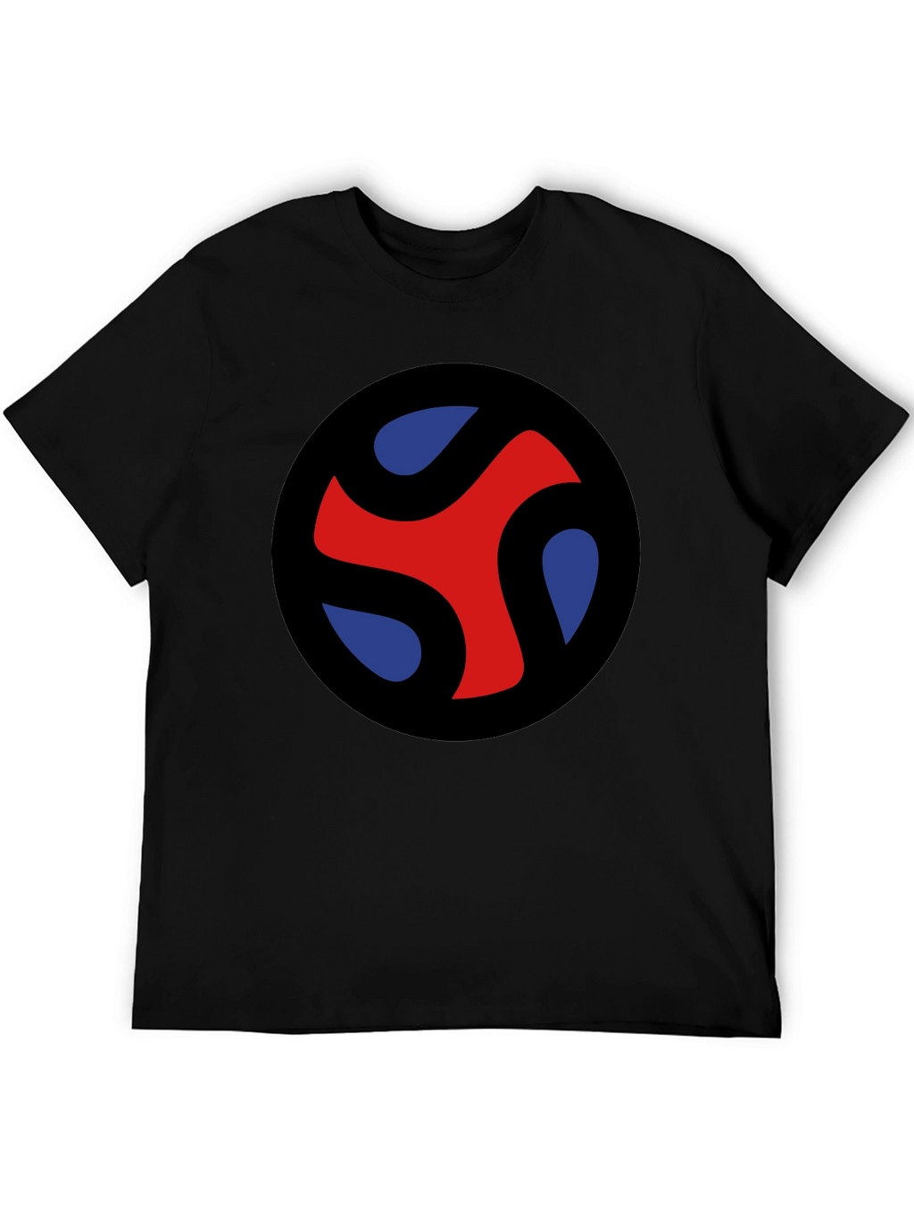 Abstract Graphic Tee - Red Blue Black T-Shirt
