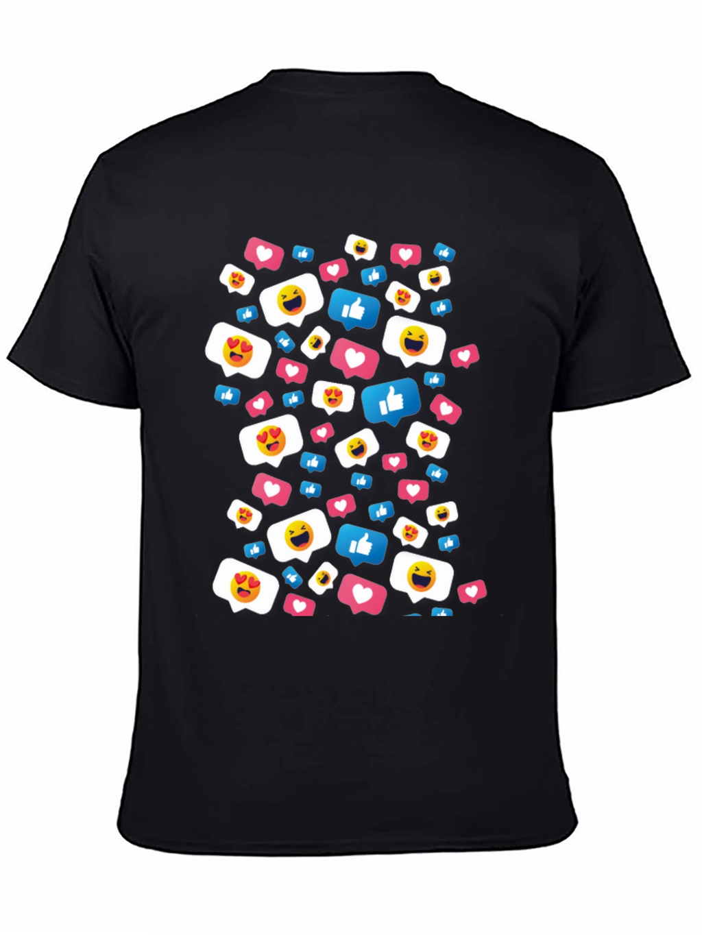 Social Media Emoji T-Shirt - Black Cotton Tee