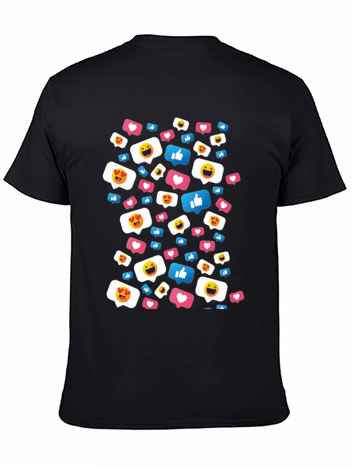 Social Media Emoji T-Shirt - Black Cotton Tee