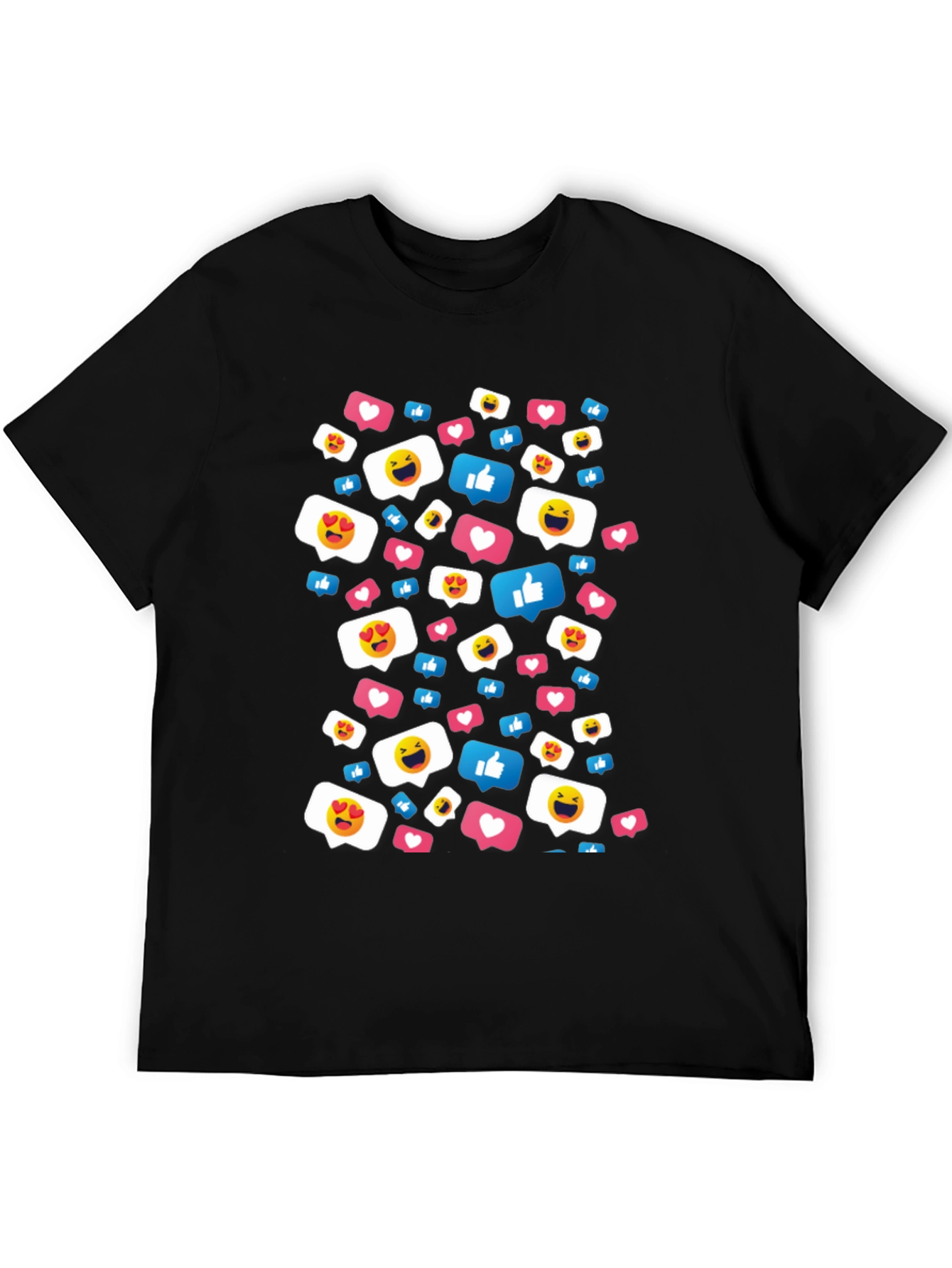 Social Media Emoji T-Shirt - Black Cotton Tee