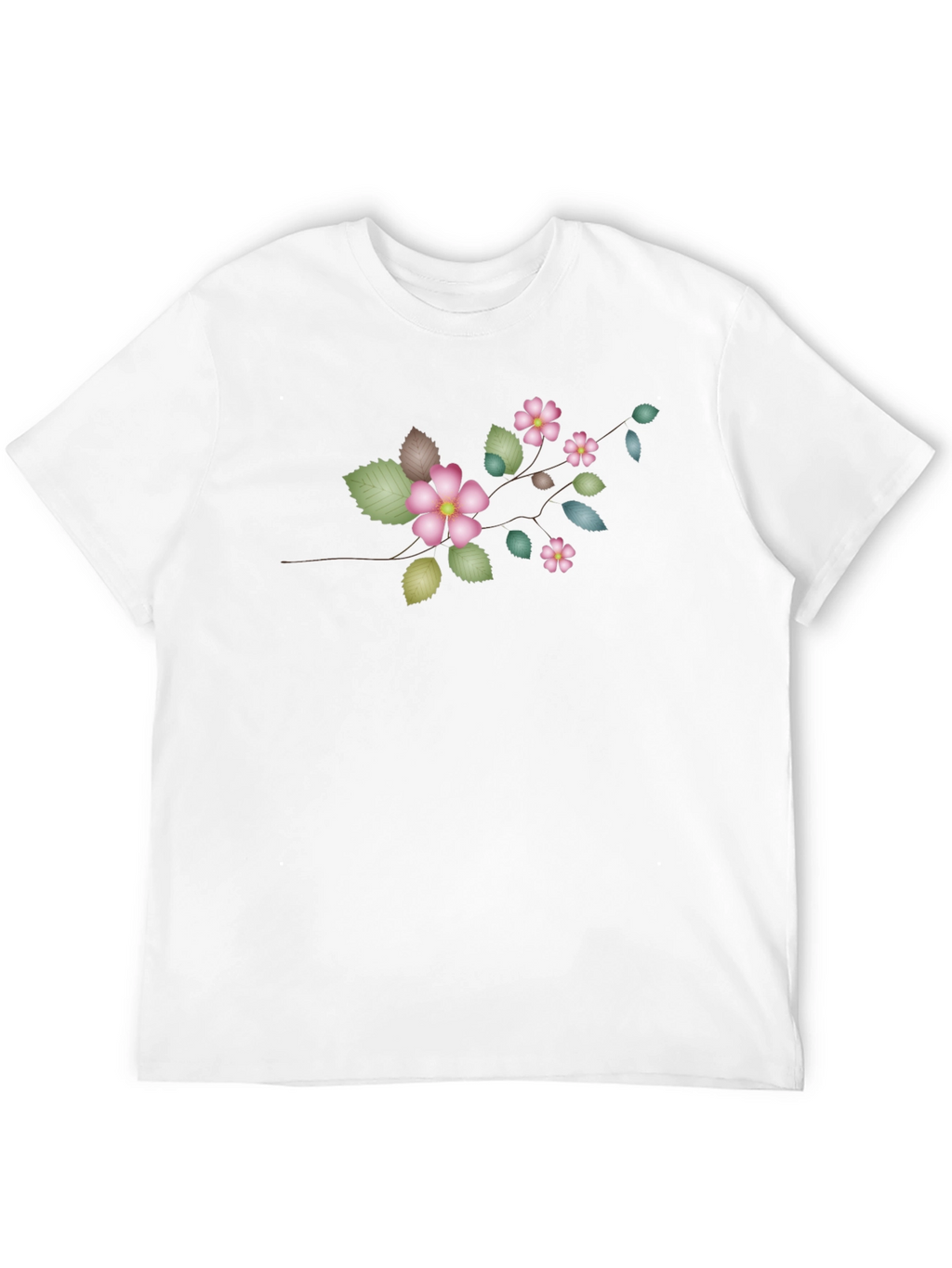 Floral Branch Black T-Shirt