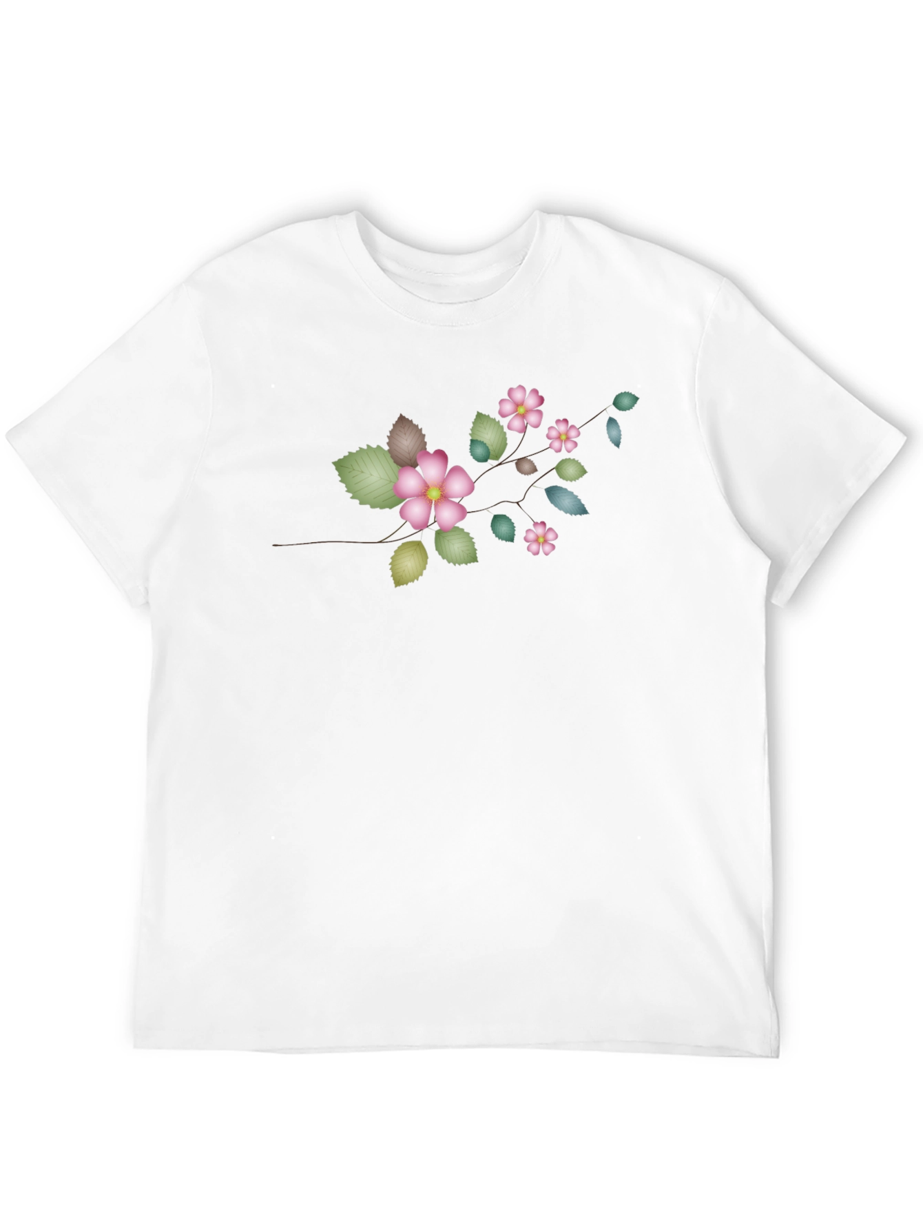 Floral Branch Black T-Shirt