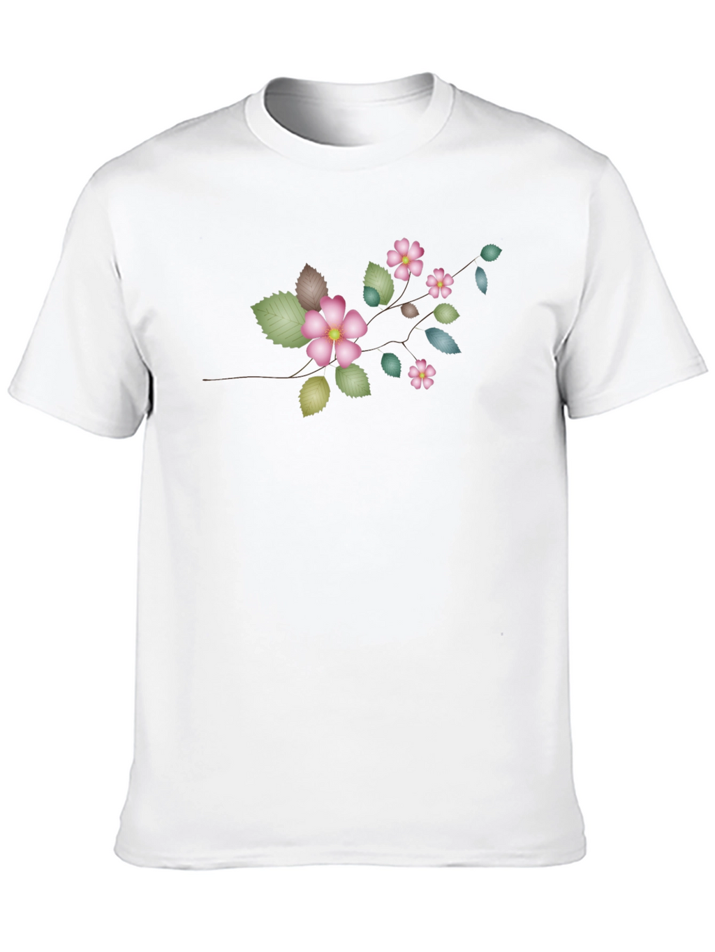 Floral Branch Black T-Shirt