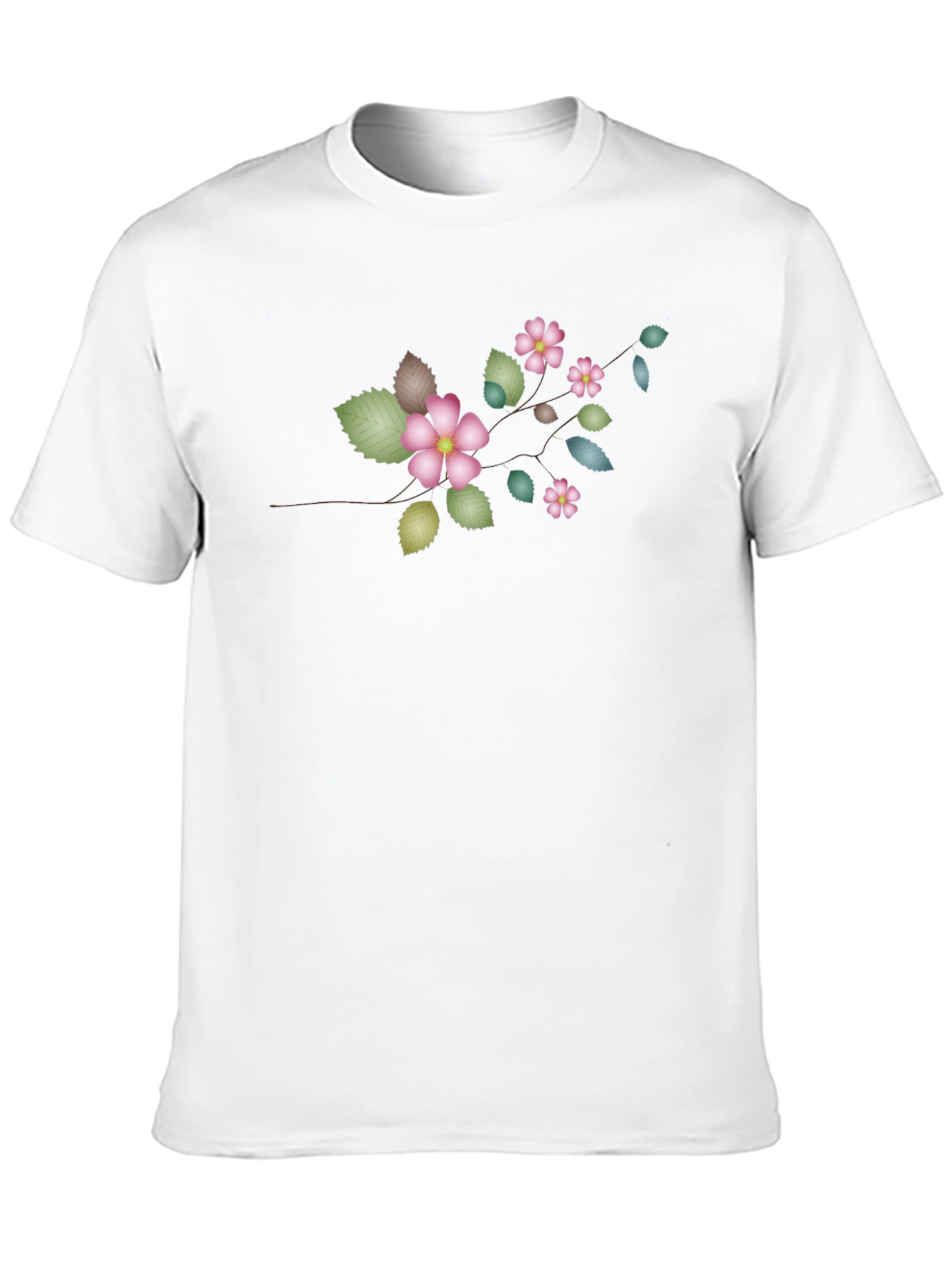 Floral Branch Black T-Shirt