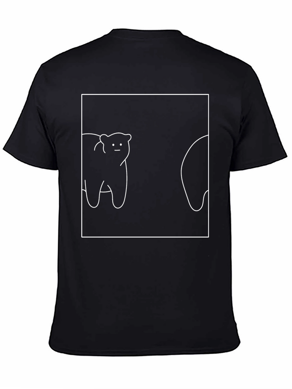 Minimalist Bear Graphic Black T-Shirt