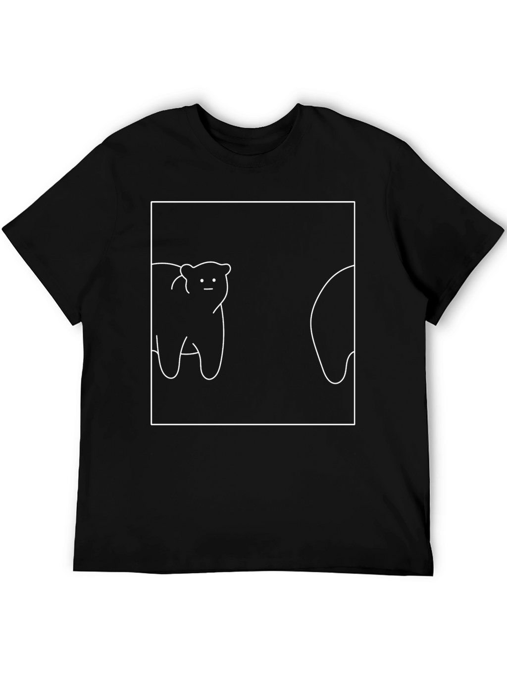 Minimalist Bear Graphic Black T-Shirt