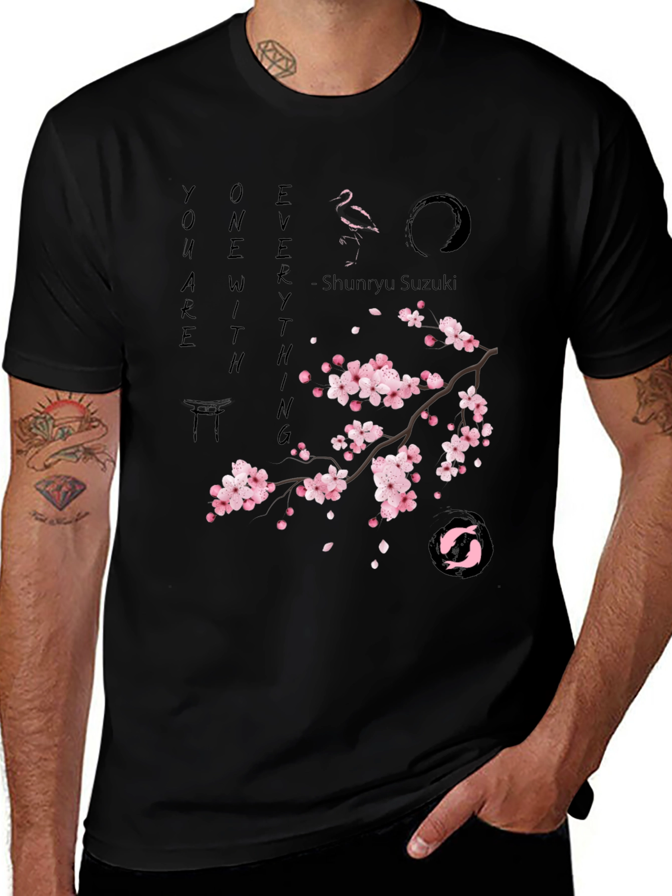 Zen Cherry Blossom Graphic T-Shirt - Unisex