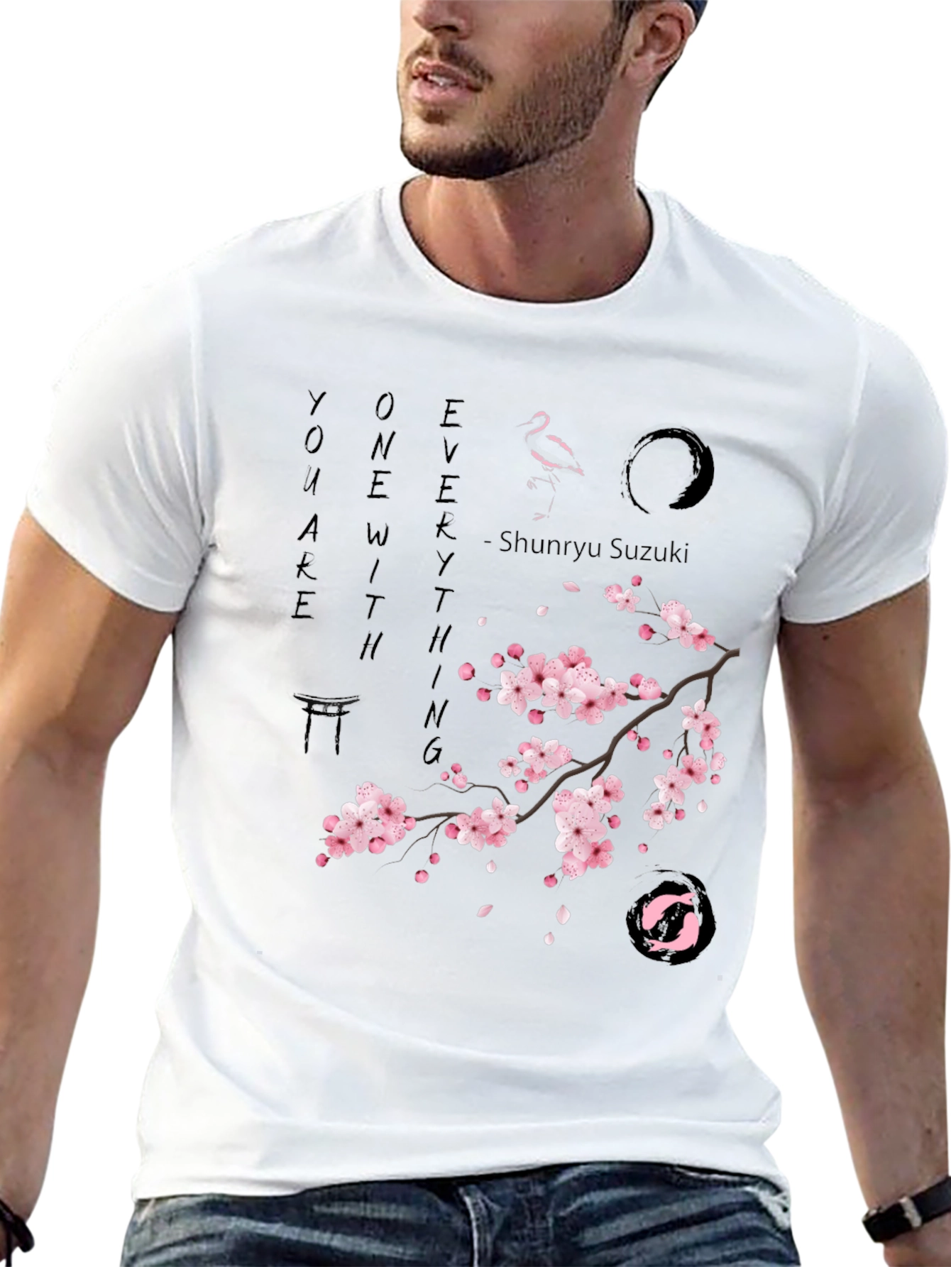 Zen Cherry Blossom Graphic T-Shirt - Unisex