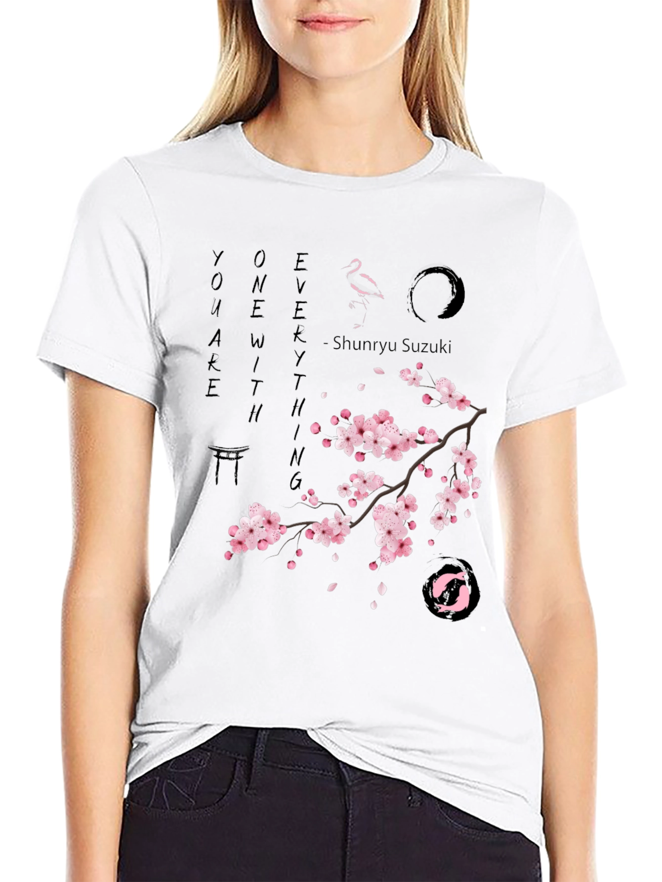 Zen Cherry Blossom Graphic T-Shirt - Unisex