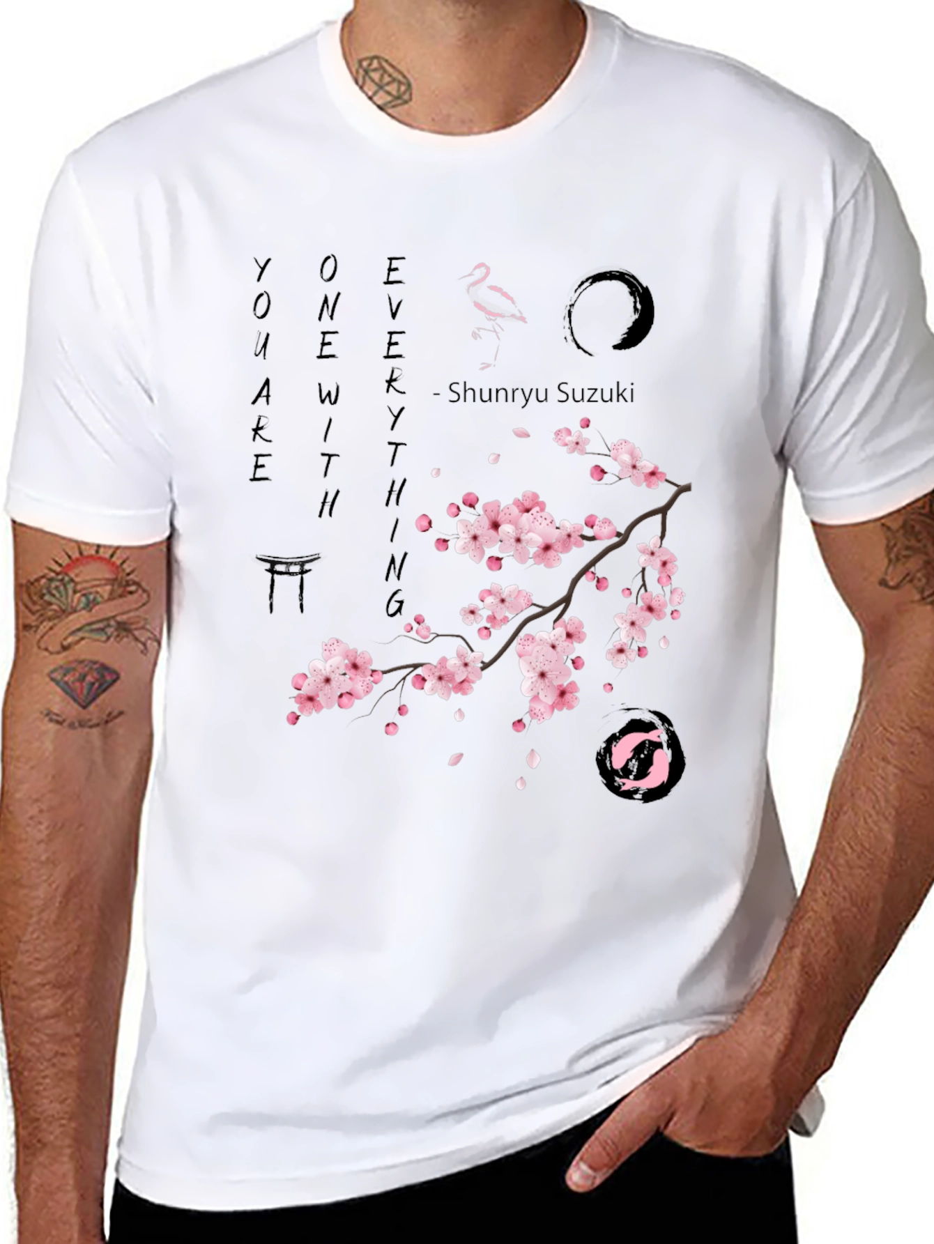 Zen Cherry Blossom Graphic T-Shirt - Unisex