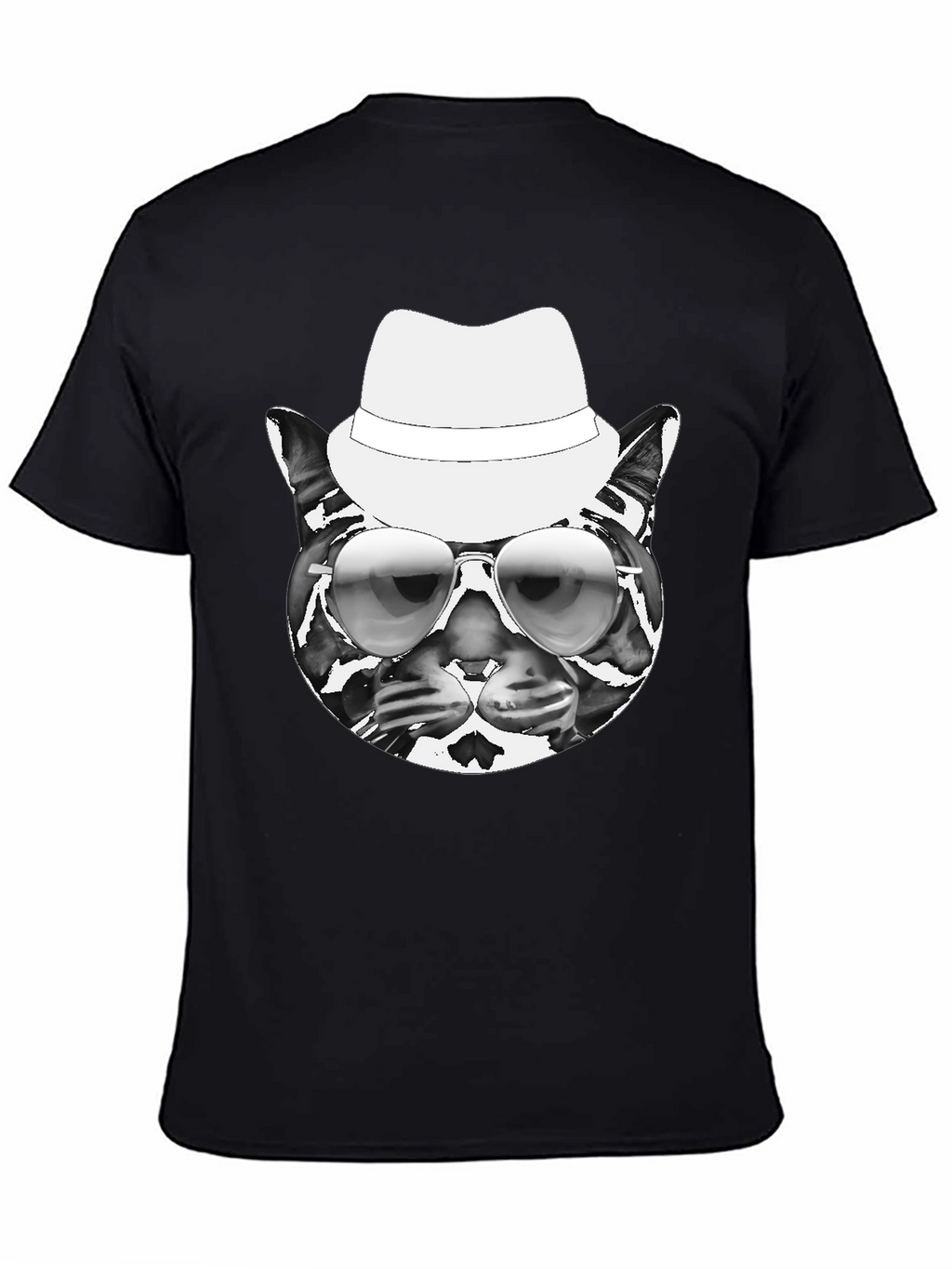 Cool Cat Tee - Black T-Shirt with Cat Graphic
