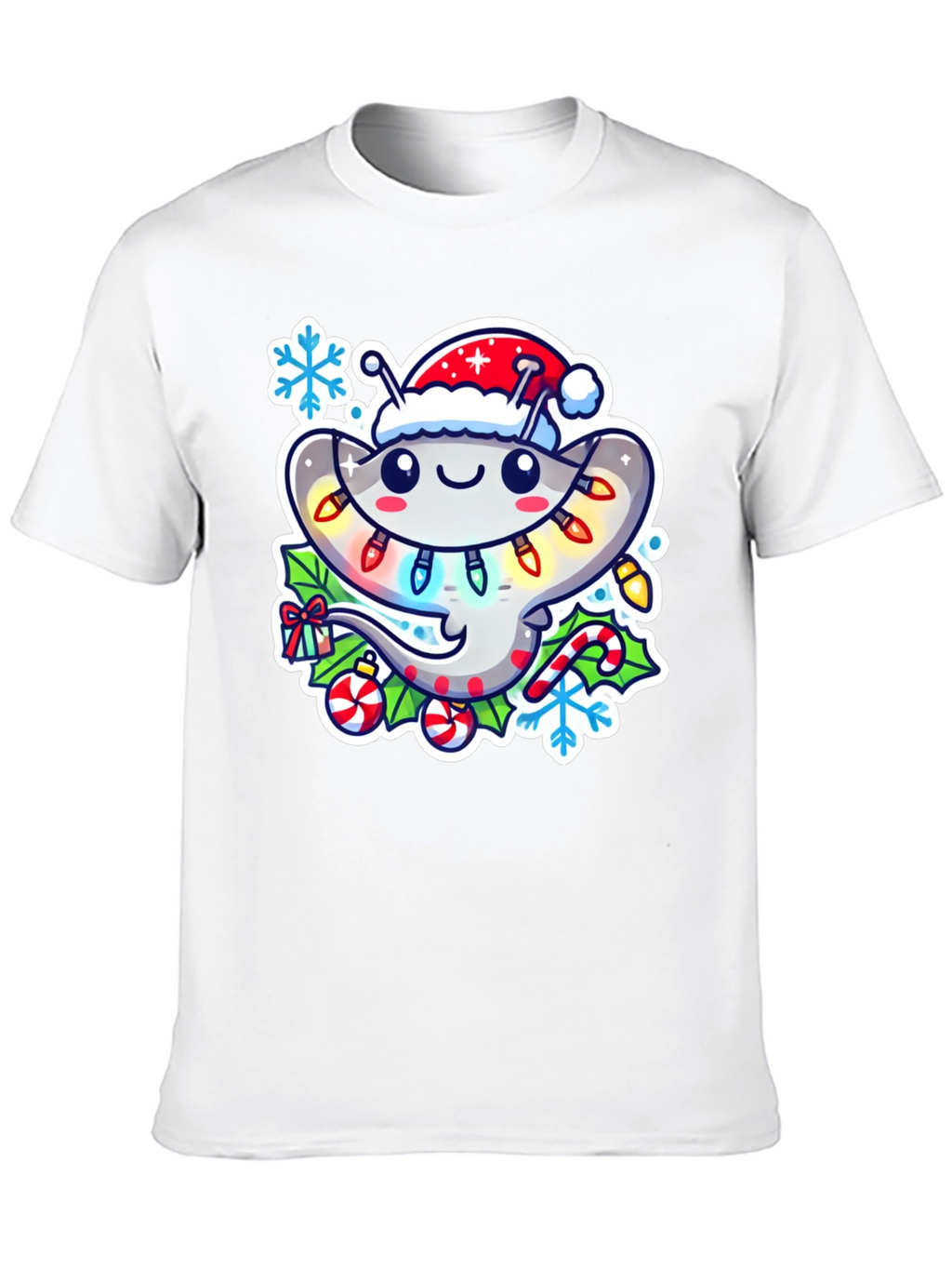 Christmas Stingray Santa Hat T-Shirt
