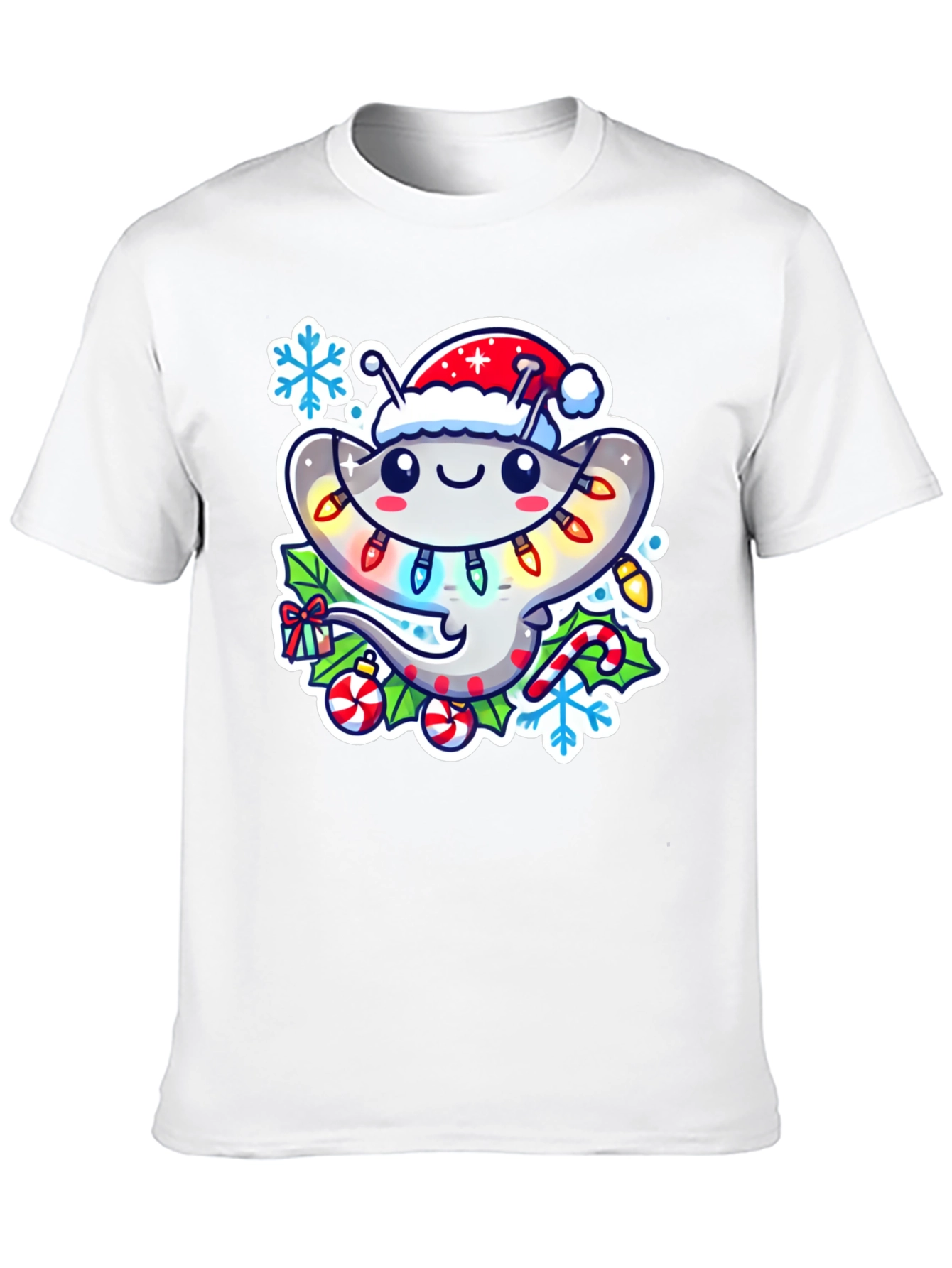 Christmas Stingray Santa Hat T-Shirt