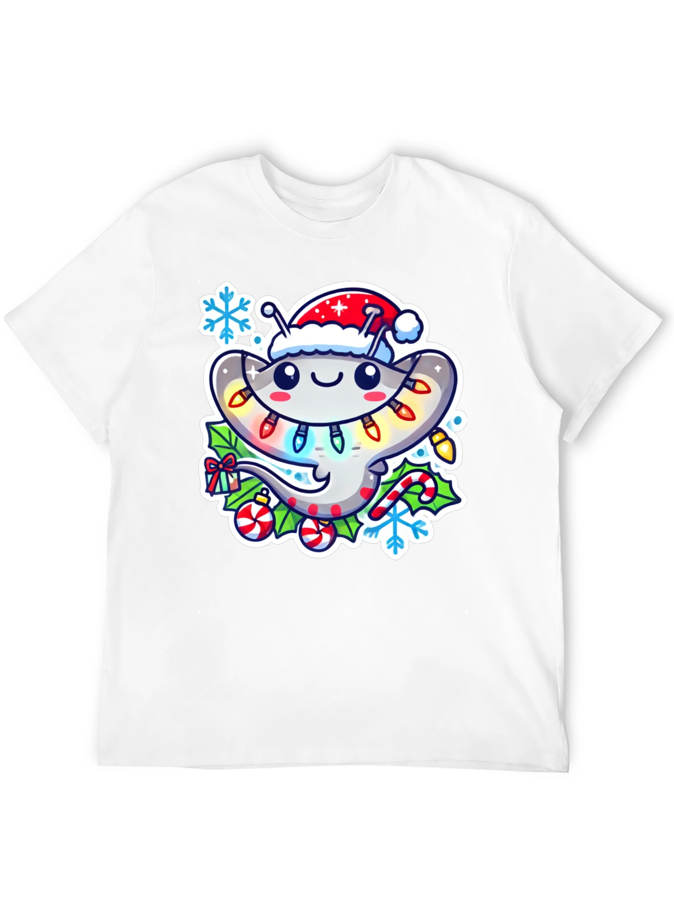 Christmas Stingray Santa Hat T-Shirt