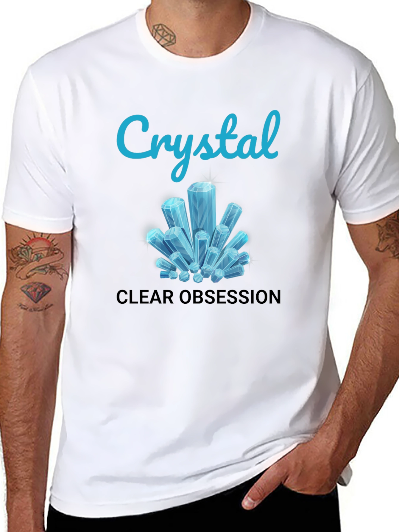 Crystal Clear Obsession Tee - Trendy Graphic Design