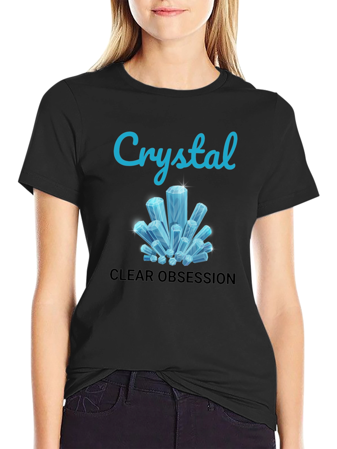 Crystal Clear Obsession Tee - Trendy Graphic Design