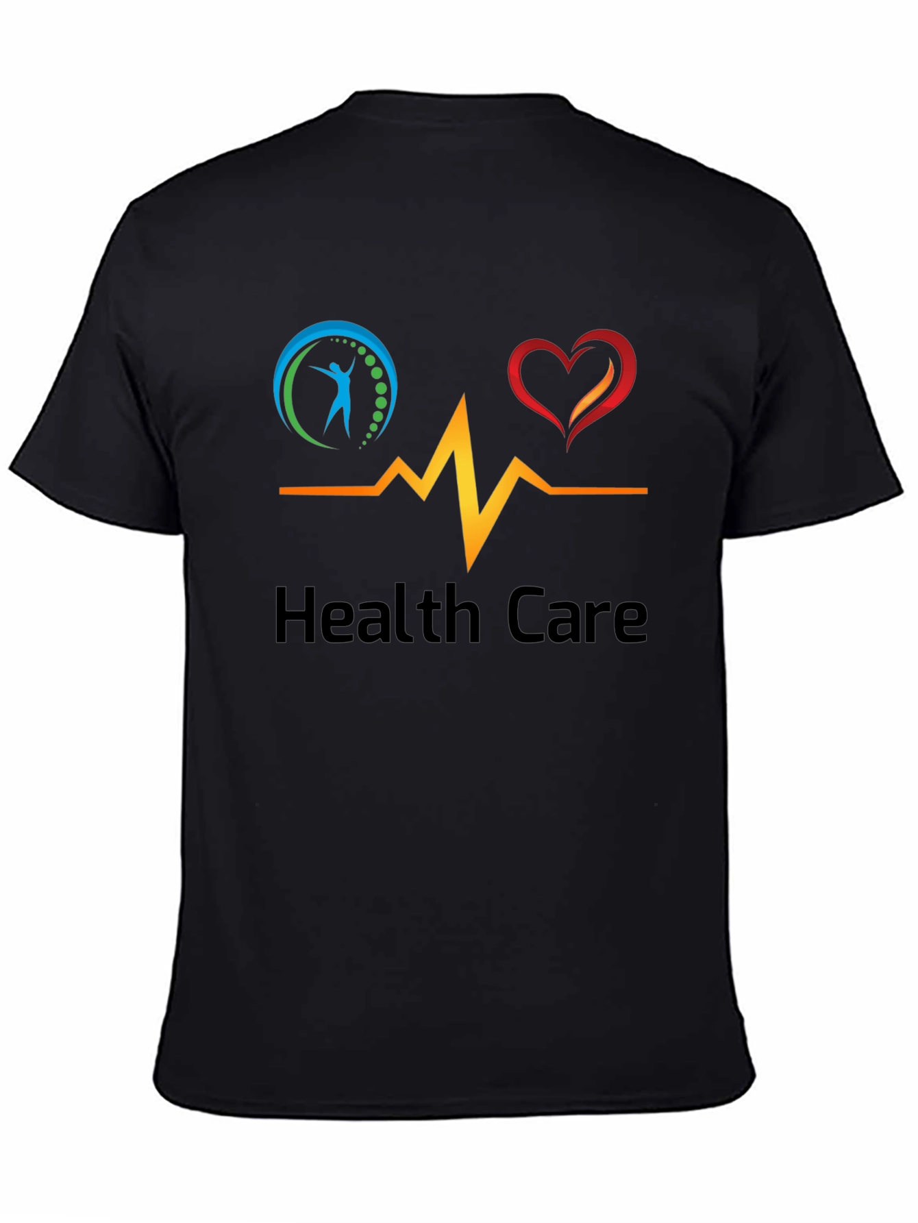 Health Care Graphic Black T-Shirt